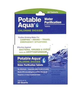 POTABLE AQUA PA Chlorine Dioxide Tab 20 PK