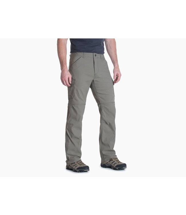 Men's grey elastic Cargo trousers with side pockets