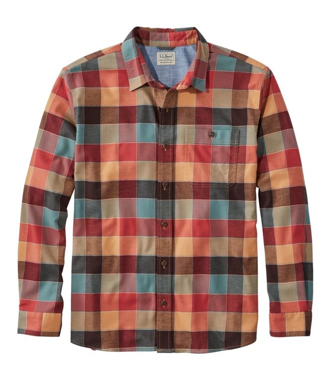 L.L. Bean Men's BeanFlex All Season Flannel Shirt Long Sleave L