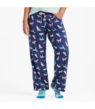 Life is Good Women's Colorful Dogs Pattern Snuggle Up Sleep Pant