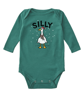 Life is Good Baby Silly Goose Long Sleeve Crusher Bodysuit