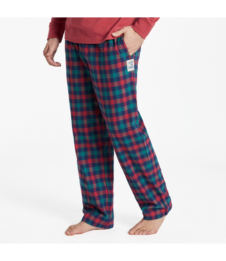 Life is Good Men Bottoms Men's Holiday Red Check Classic Sleep Pant