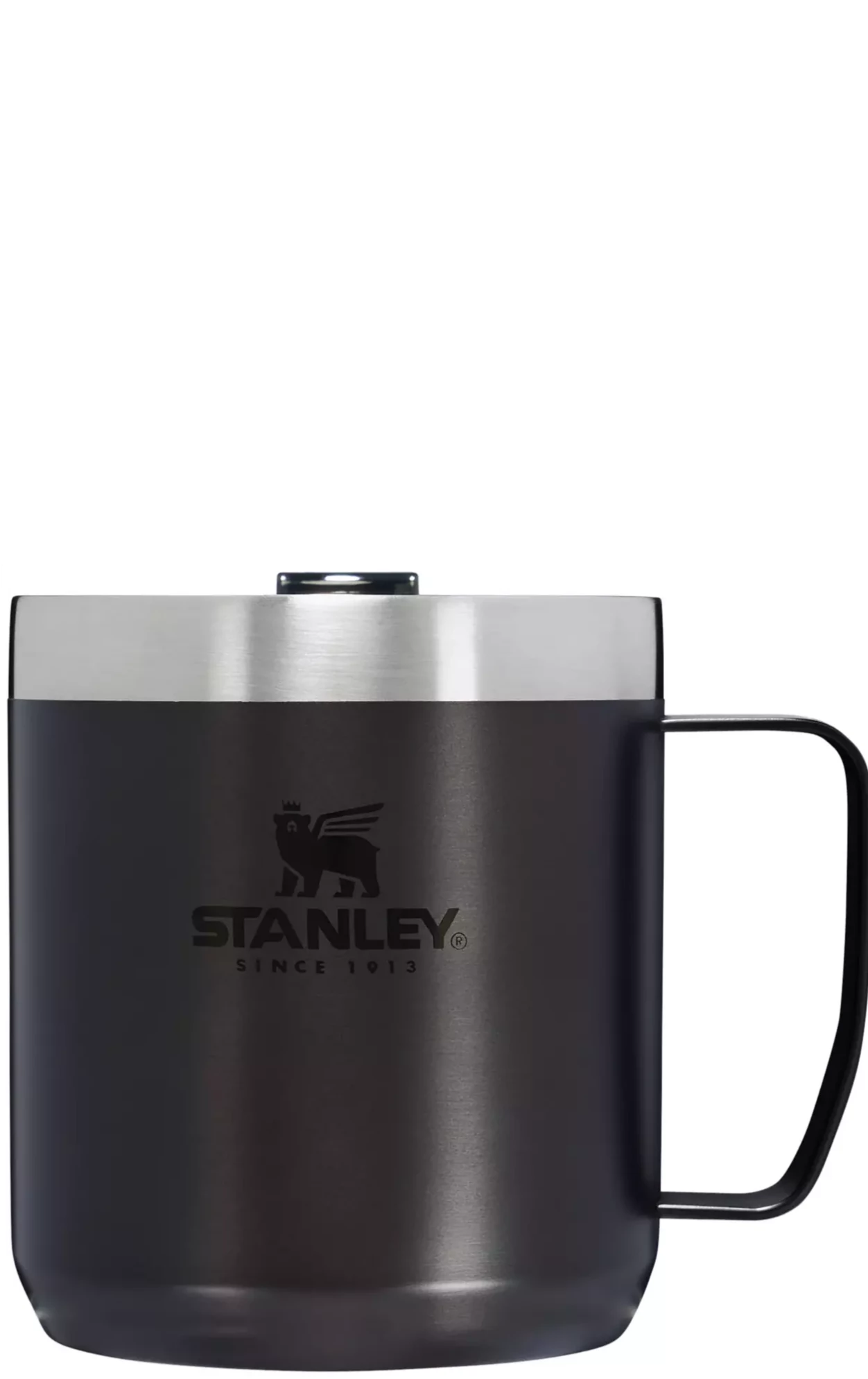 Stanley Mug Stay Hot Camp – Tasse isotherme durable en acier inoxydable  18/8 – Couvercle Tritan™ sans éclaboussures – 355 ml – Polaire : :  Maison