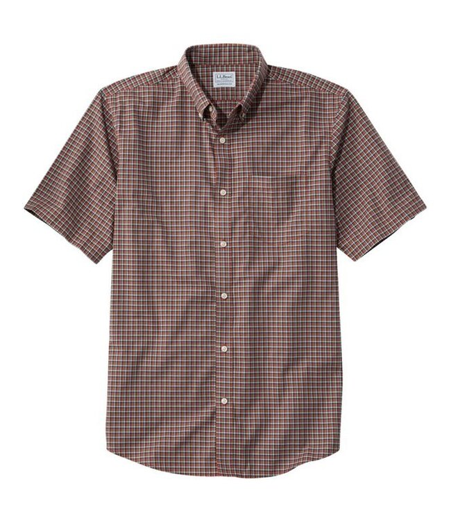 L.L.Bean Men's Wrinkle Free Kennebunk Sportshirt Short Sleeve Traditional  Fit Check Regular - Quest Outdoors