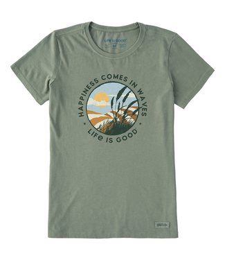 Life is Good Women's Happiness Comes in Waves Beach Crusher-LITE Tee