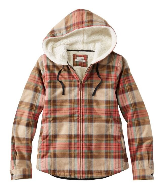 Sherpa lined flannel hoodie sale