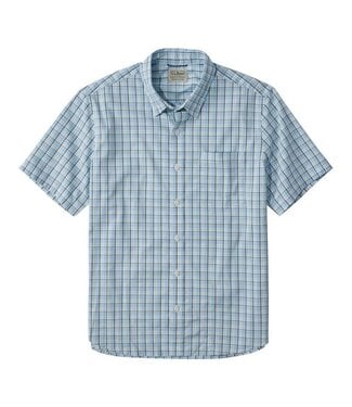 L.L.Bean Men's Comfort Stretch Performance® Shirt, Short-Sleeve, Slightly Fitted Untucked Fit, Plaid