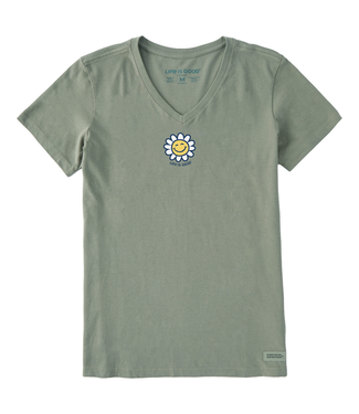Life is Good Women's Happy Smile Daisy Crusher Vee