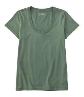 L.L.Bean Women's Soft Stretch Supima-Blend Tee, Scoopneck Short-Sleeve