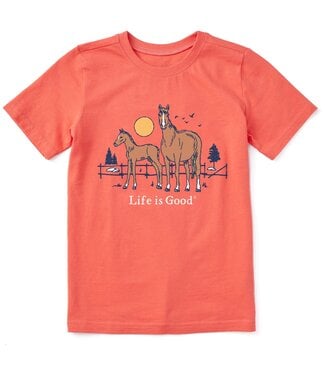 Life is Good Kids Horse and Foal Short Sleeve Crusher Tee