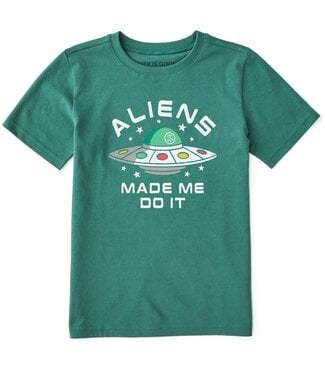 Life is Good Kids Aliens Made Me Do It Short Sleeve Crusher Tee