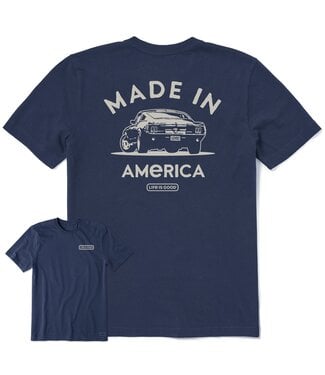Life is Good Men's Made in America Legendary Muscle Car Short Sleeve Crusher-LITE Tee