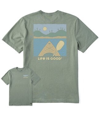 Life is Good Men's Woodblock Kayak Short Sleeve Tee