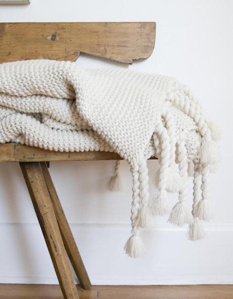 Pom Pom at Home Trestles Oversized Throw- Antique White