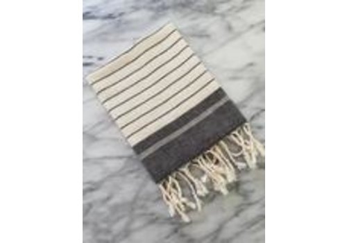 Olive & Linen Mila Turkish Towel / Throw Black