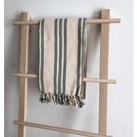 Allora Turkish Towel Throw Olive & Linen