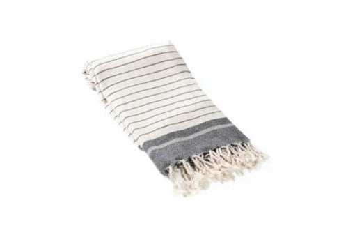 Olive & Linen Olive & Linen Mila Turkish Towel/Throw- Black