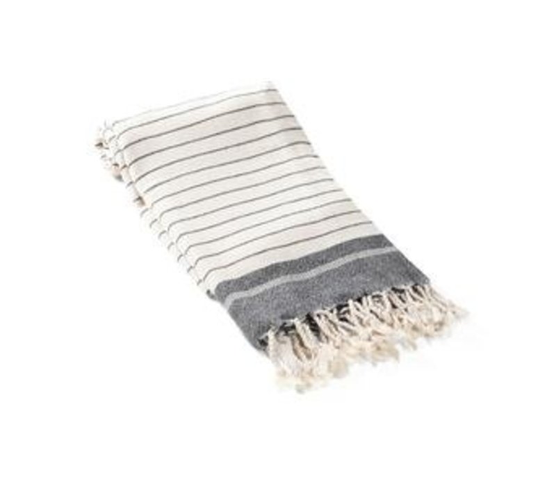 Olive & Linen Mila Turkish Towel/Throw- Black