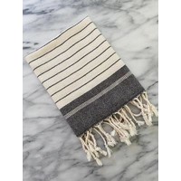 Olive & Linen Mila Turkish Towel/Throw- Black