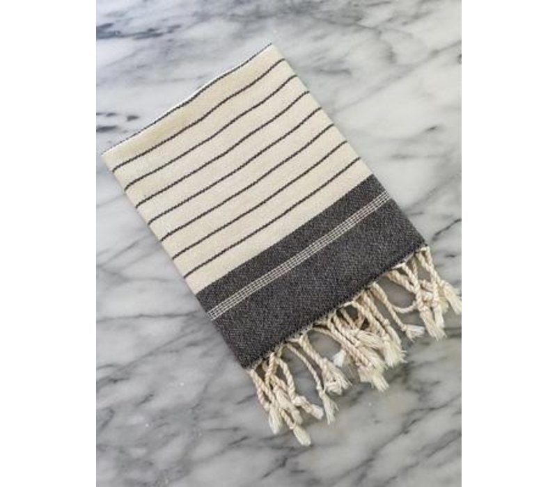 Olive & Linen Mila Turkish Towel/Throw- Black