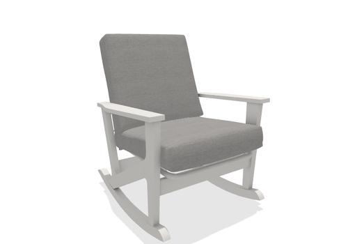 Telescope Casual Furniture Wexler Cushion Chat Height Rocker - Snow Frame | Greystone Cushion