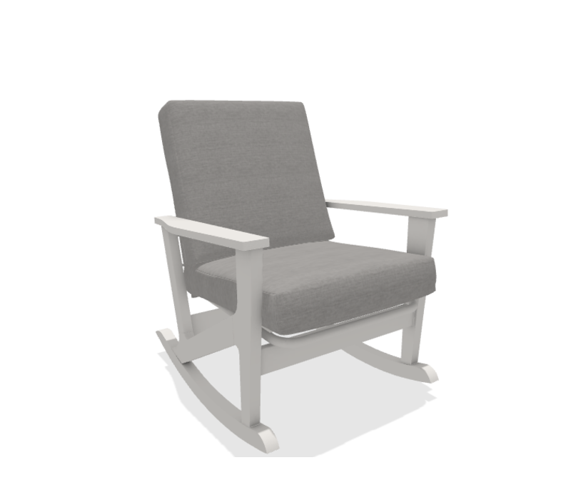 Wexler Cushion Chat Height Rocker - Snow Frame | Greystone Cushion