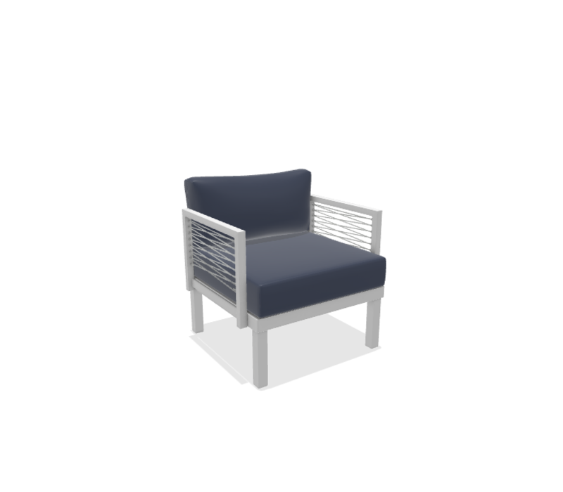Ashbee Rope Sectional CushionArm Chair w/ Rope Accents