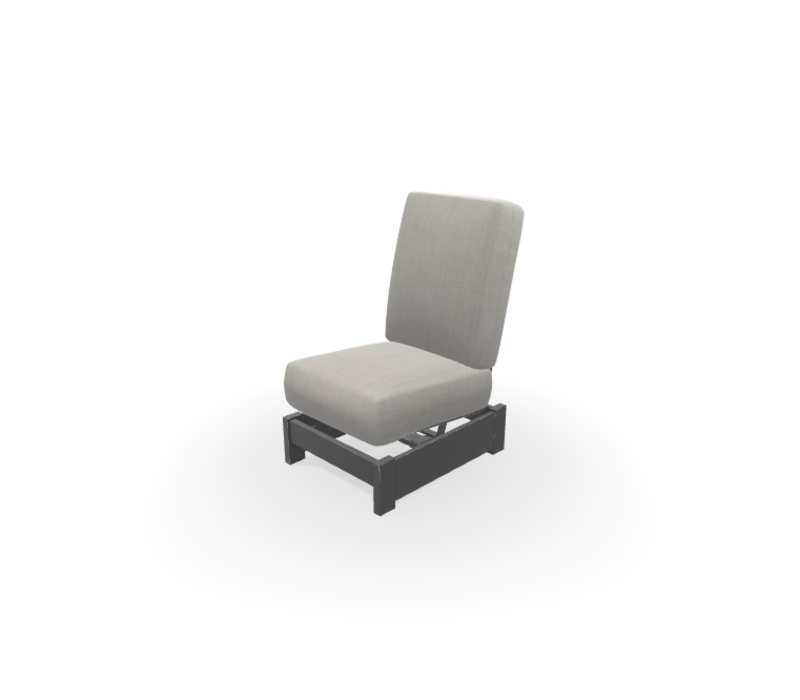 Leeward MGP Cushion Armless Single-Seat Fixed Section Cast Silver