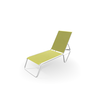 Telescope Casual Furniture Gardenella Sling Four-Position Lay-flat Stacking Armless Chaise Lime & White