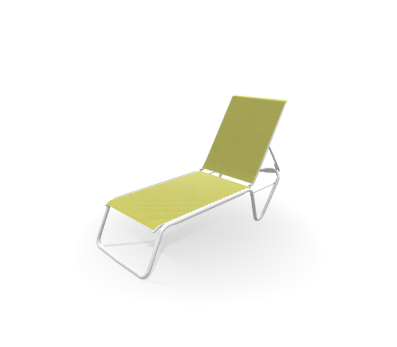 Gardenella Sling Four-Position Lay-flat Stacking Armless Chaise Lime & White