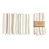 18" Square Woven Cotton Striped Napkins, Multi Color, Set of 4