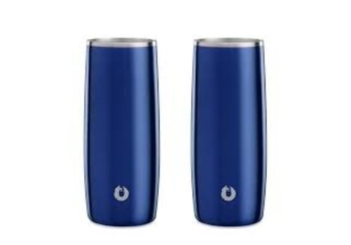 Snow Fox Stainless Steel Highball Glass, Set of 2 - Navy Blue