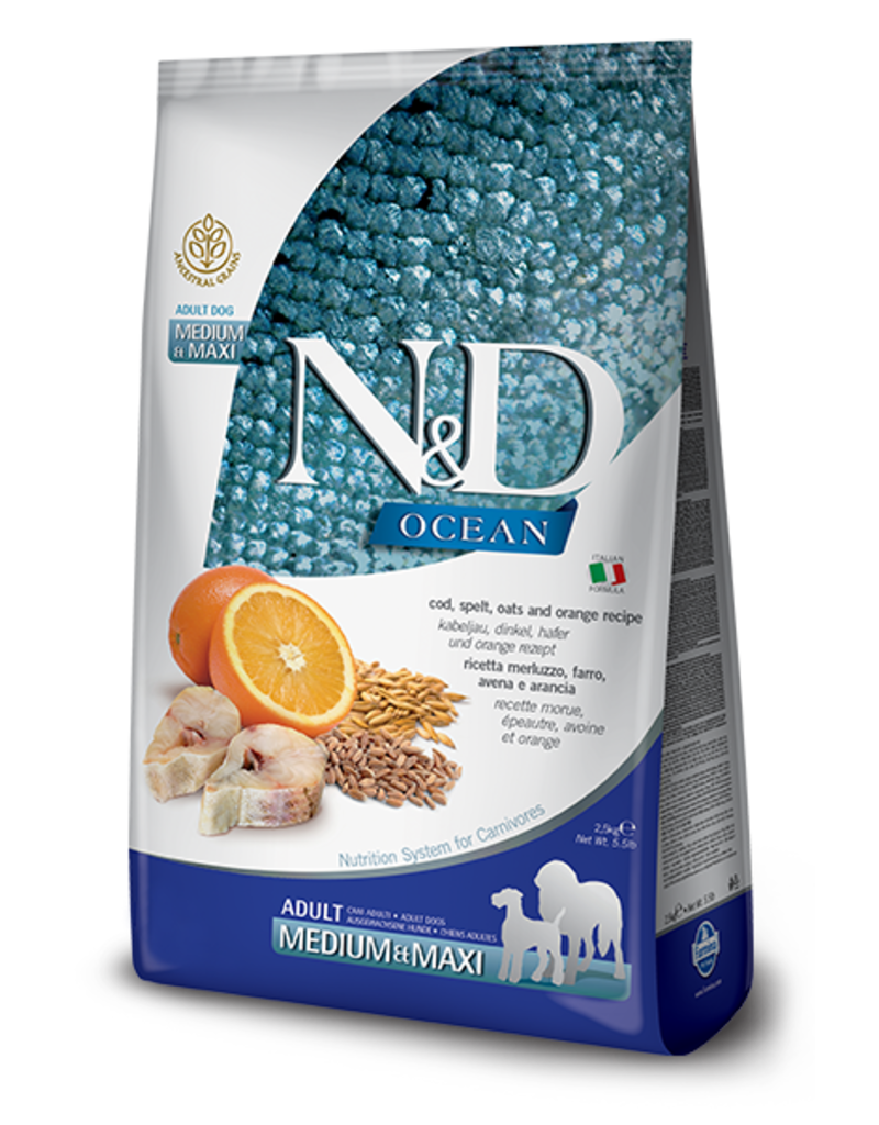 Farmina Adult Dog Ancestral Grain Codfish & Orange Medium & Maxi