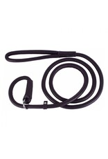 Collar Soft Round Leather Slip Lead Black