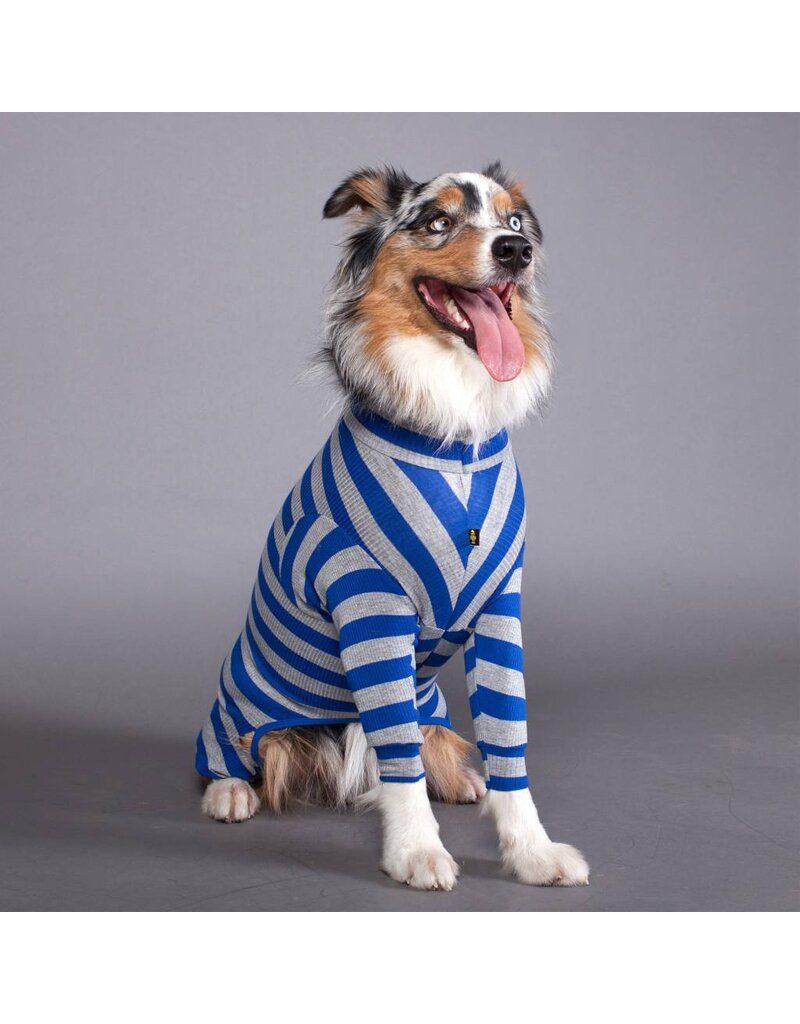 Yellow Hydrant Stripe Blue/Grey PJs