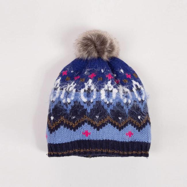CATIMINI FLUFFY JACQUARD KNITTED HAT WITH POMPOM