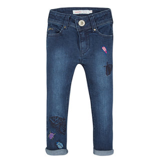 CATIMINI EMBROIDERED STRETCH DENIM SKINNY JEANS