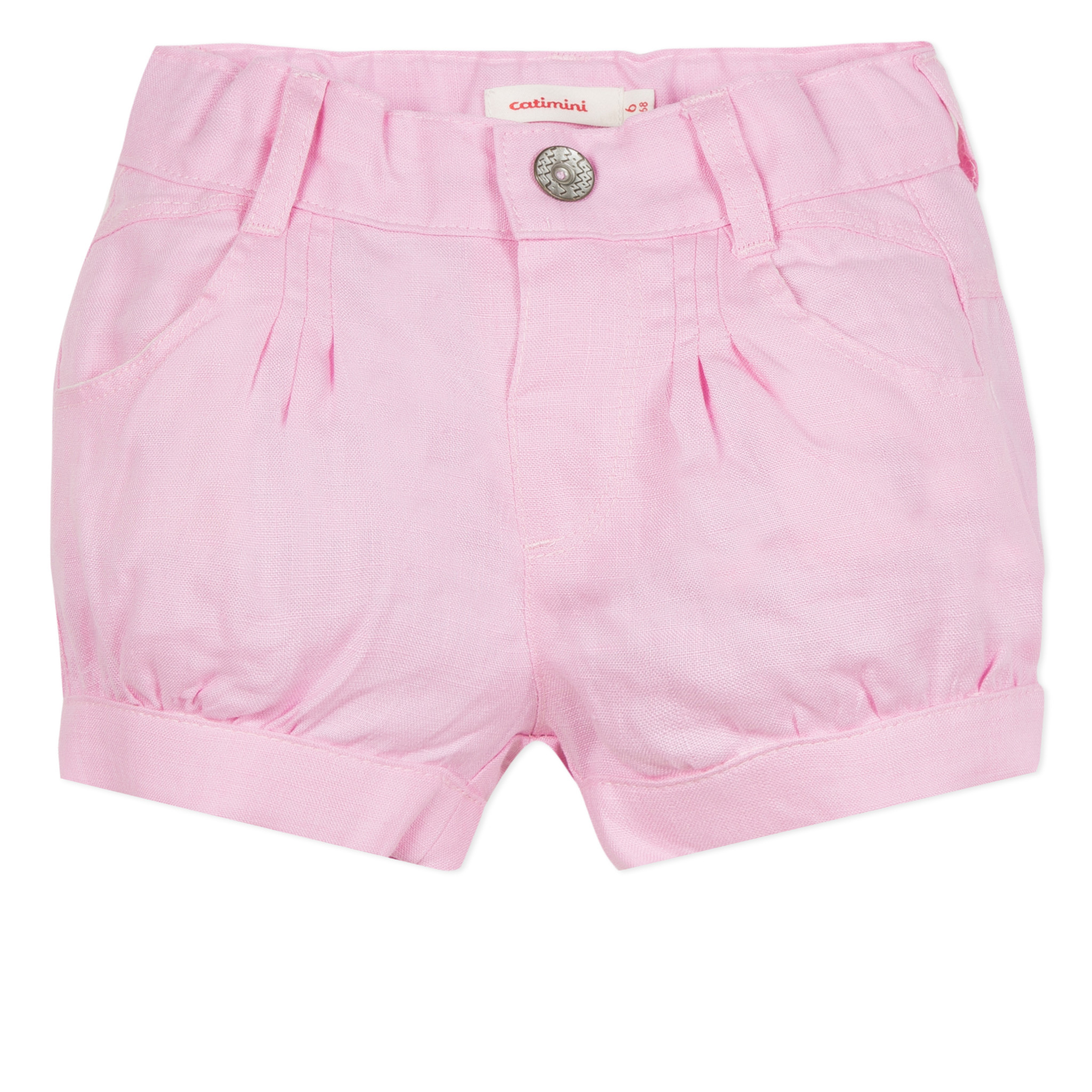 pink linen shorts