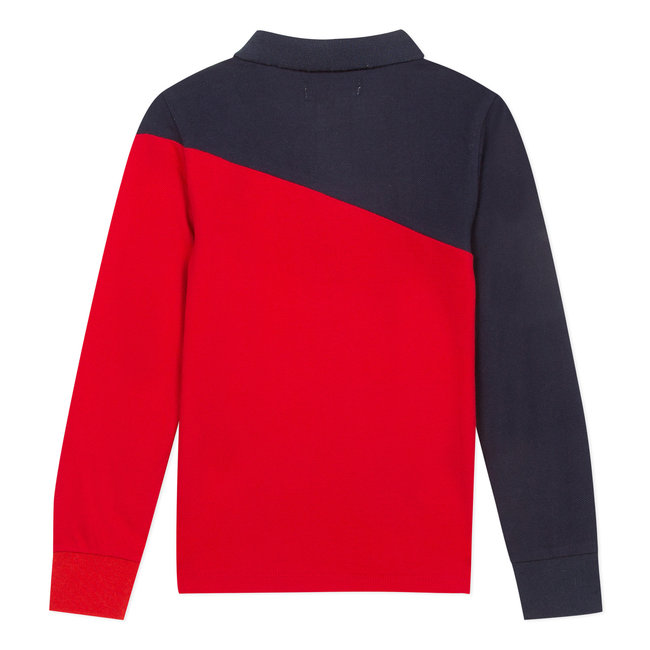 CATIMINI Jersey and piqué polo in red and navy colour blocks