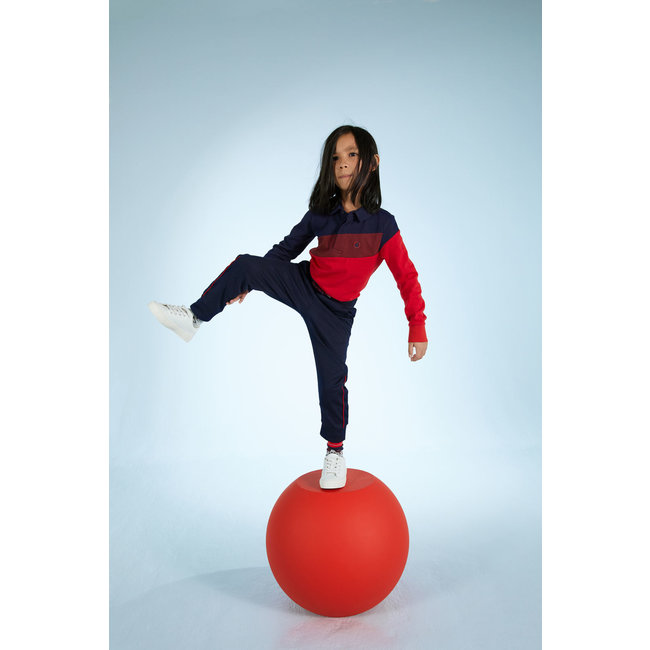 CATIMINI Jersey and piqué polo in red and navy colour blocks