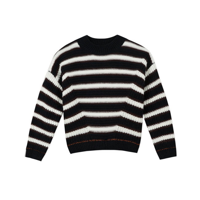 CATIMINI Girls' copper striped knitted sweater
