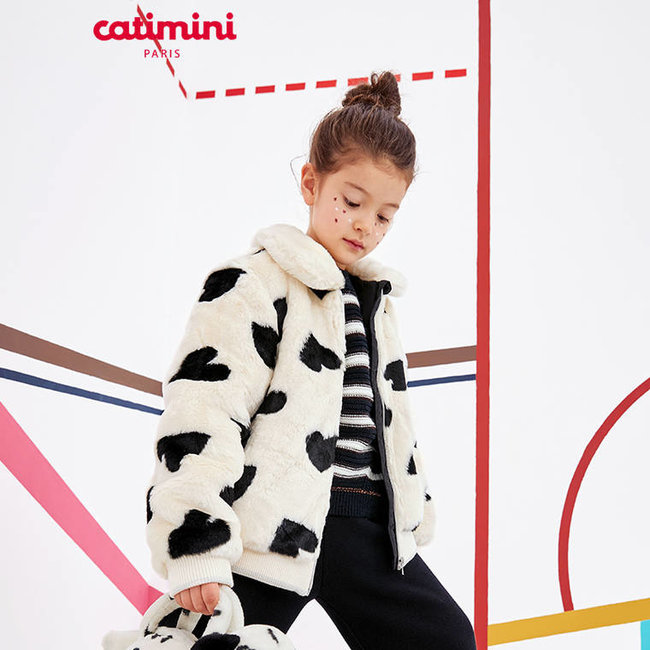 CATIMINI Girls' copper striped knitted sweater