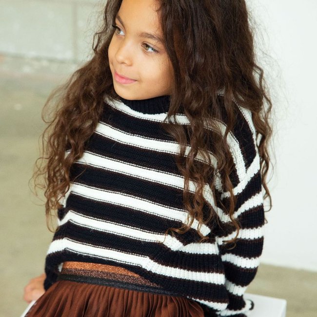 CATIMINI Girls' copper striped knitted sweater