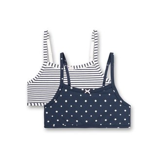 SANETTA Girls bustier (double pack) dark blue dots and stripes