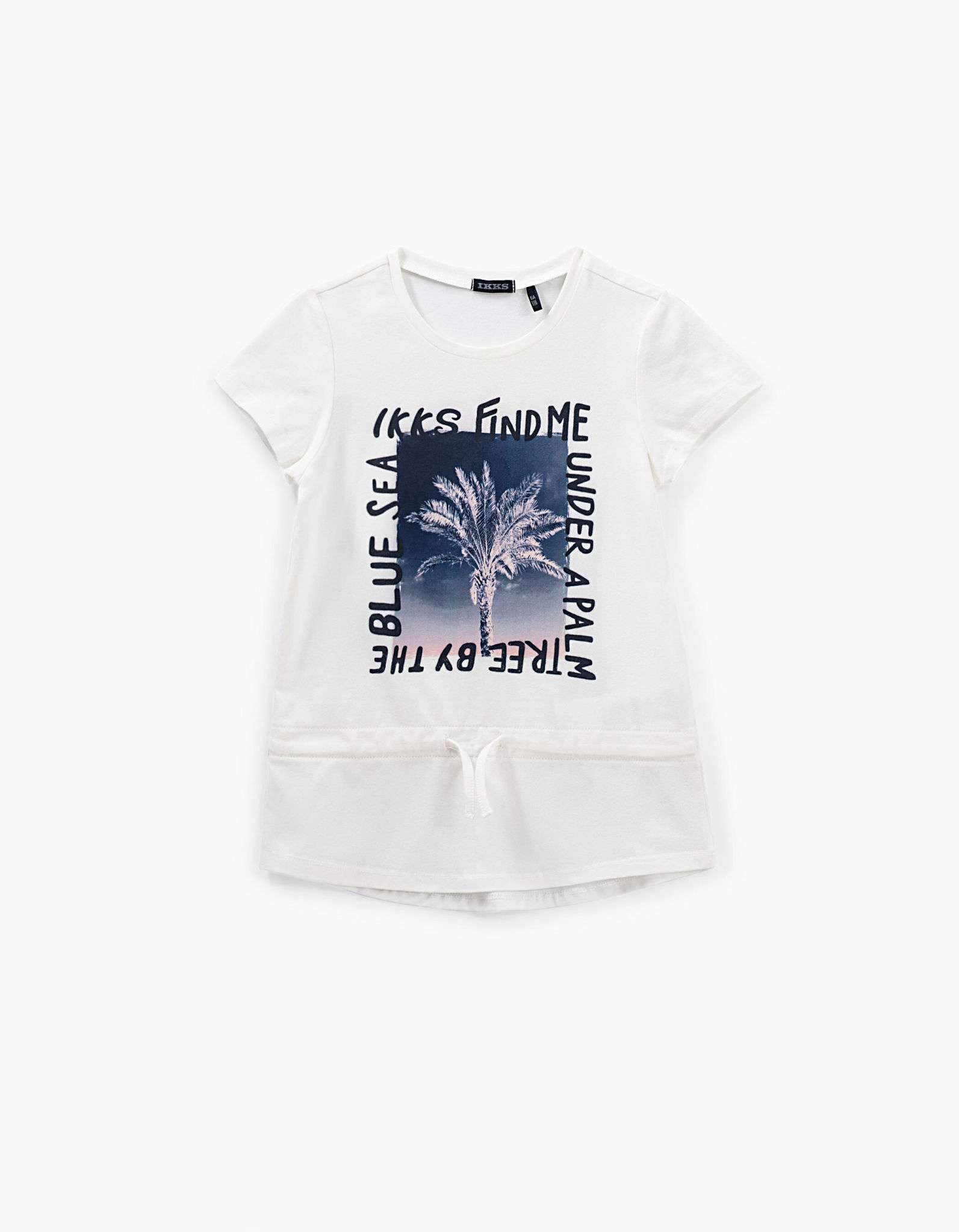 WHITE PALM-TREE GRAPHIC T-SHIRT | IKKS 