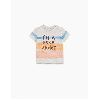 IKKS Baby boys’ sand organic cotton T-shirt + coloured stripes