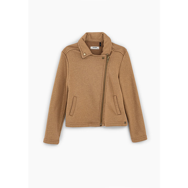 IKKS GIRLS' SIENNA FOIL SWEATSHIRT FABRIC BIKER-STYLE CARDIGAN