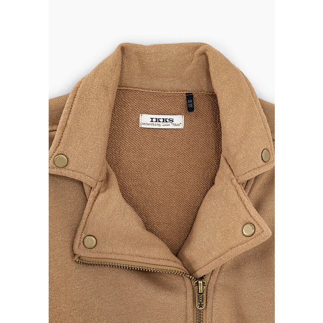 IKKS GIRLS' SIENNA FOIL SWEATSHIRT FABRIC BIKER-STYLE CARDIGAN