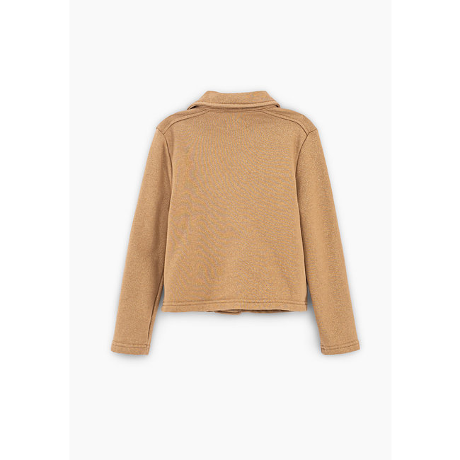 IKKS GIRLS' SIENNA FOIL SWEATSHIRT FABRIC BIKER-STYLE CARDIGAN