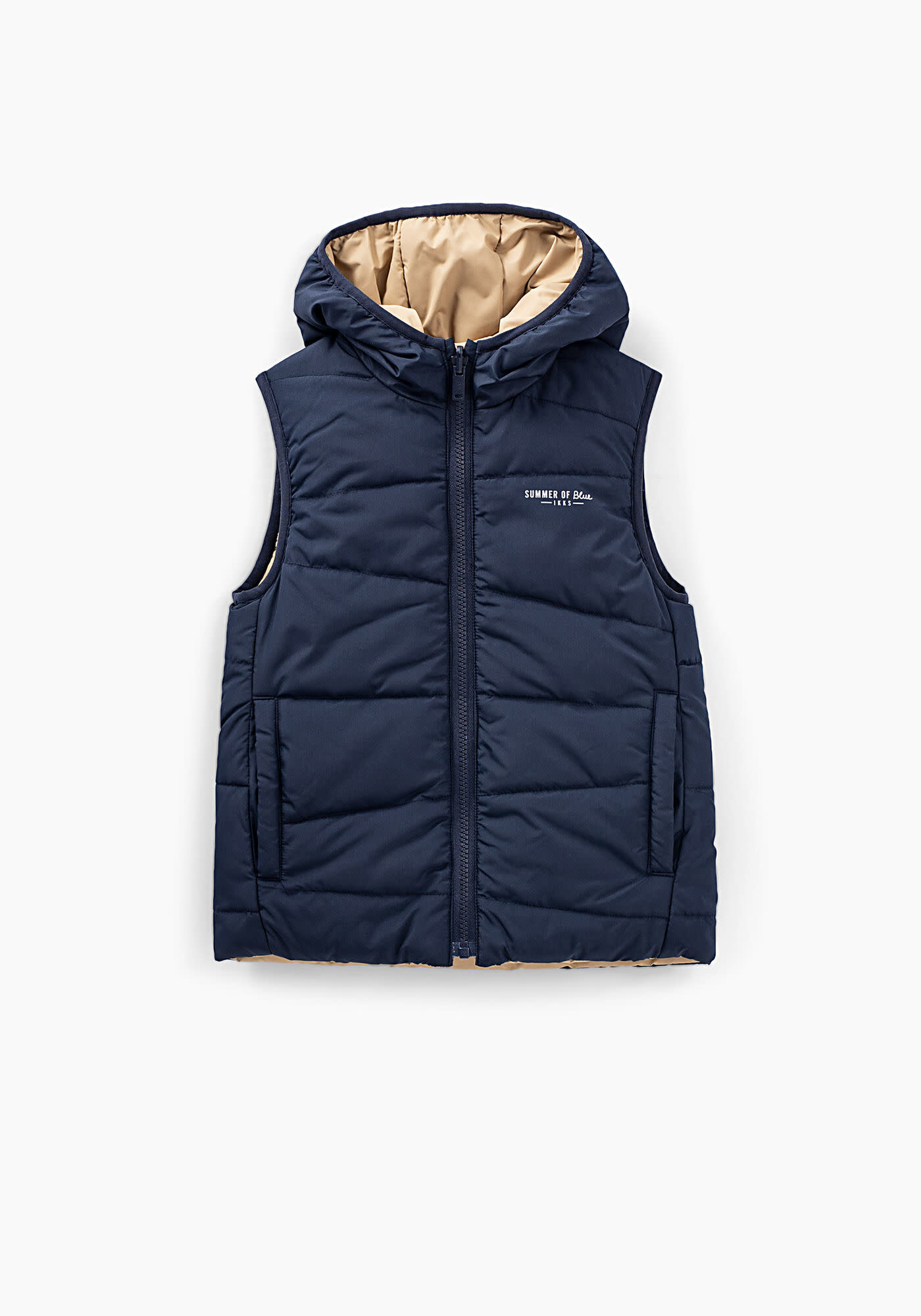 navy sleeveless jacket